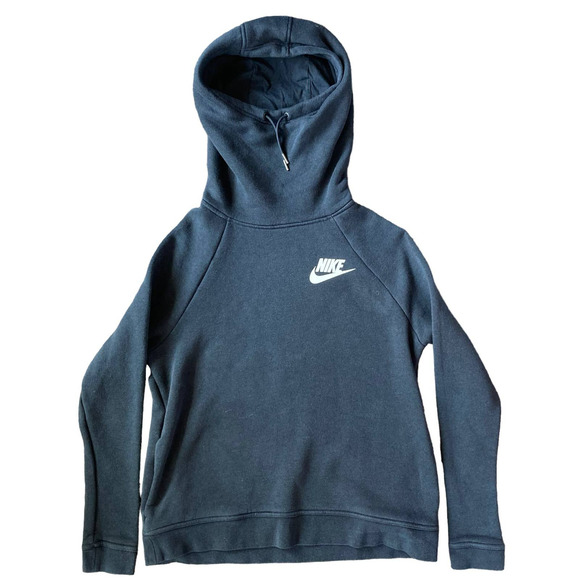 Nike Tops - Nike Sportswear Black Funnel Neck Hoodie Size Medium